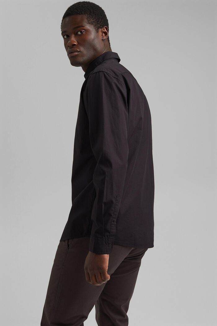 Hemd aus 100% Pima Bio-Baumwolle, BLACK, detail image number 3