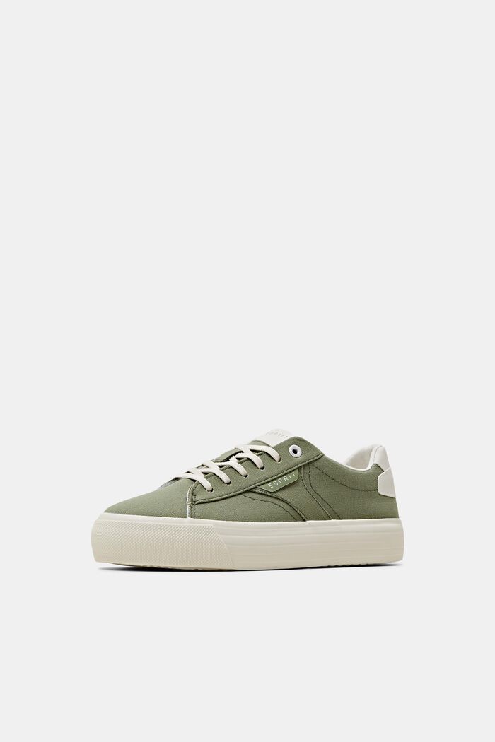 Canvas-Sneakers mit Plateausohle, KHAKI GREEN, detail image number 2