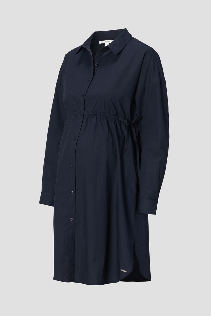 Hemdblusenkleid aus 100% Baumwolle, NIGHT SKY BLUE, overview