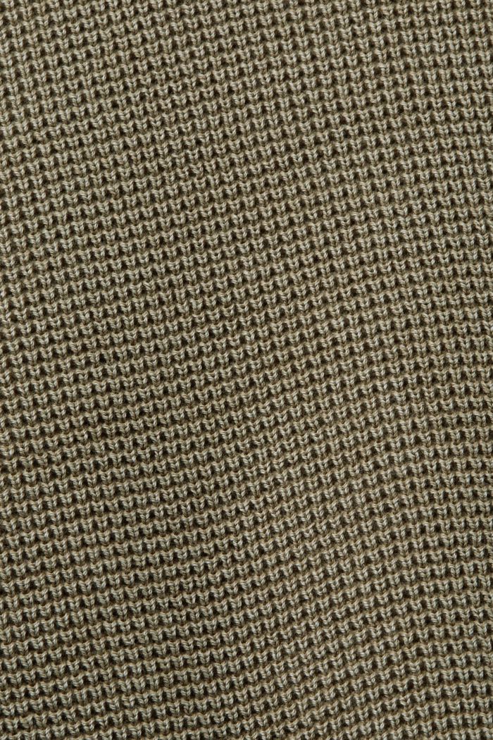 Pullover mit Rundhalsausschnitt, 100 % Baumwolle, KHAKI GREEN, detail image number 4