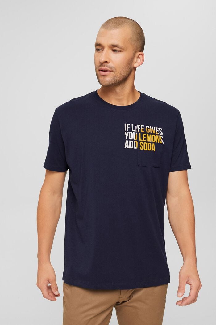 Jersey-T-Shirt mit Statementprint, Bio-Baumwolle