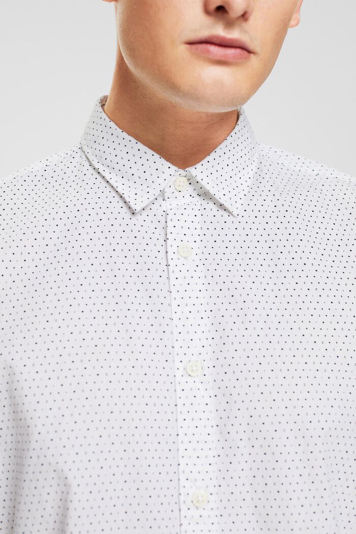 Nachhaltiges Baumwollhemd mit Muster, WHITE, detail image number 0
