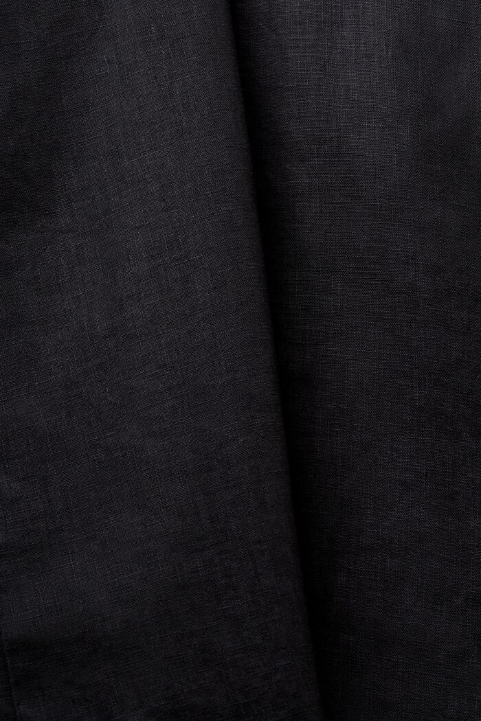 Einreihiger Blazer aus Leinen, BLACK, detail image number 5