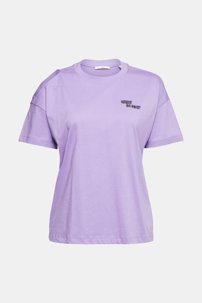 T-Shirt mit Schulter-Cut-Out, LILAC, overview