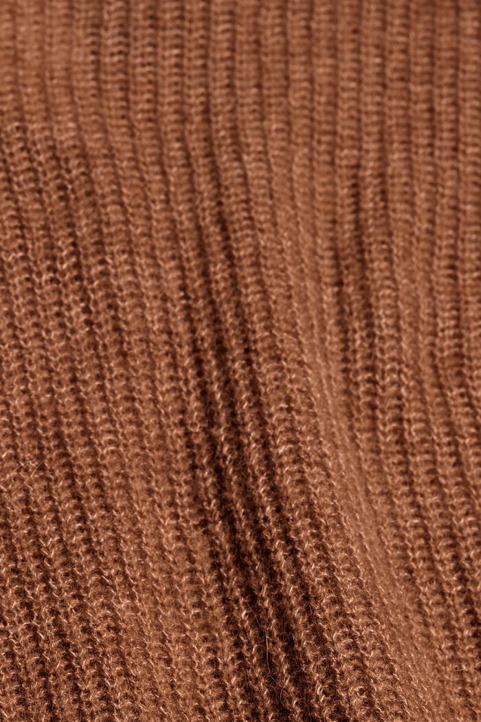 Mit Alpaka: Pullover mit V-Ausschnitt, CARAMEL, detail image number 4