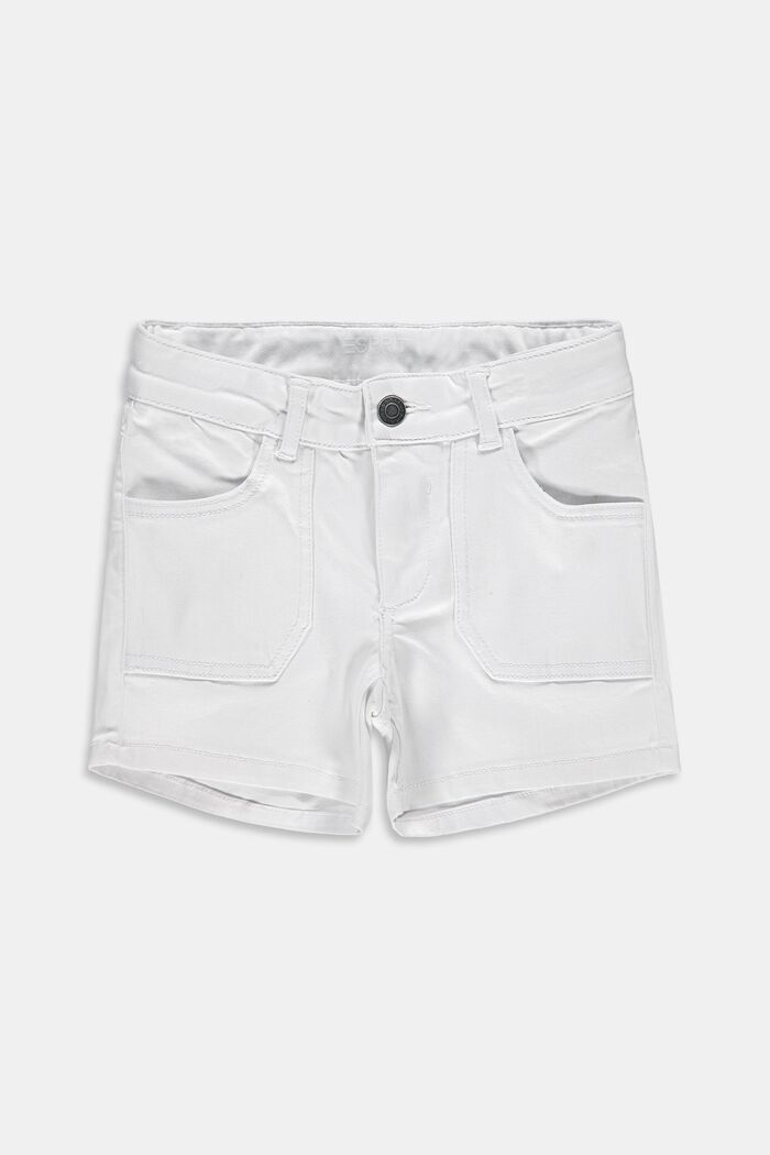Jeans-Shorts aus Baumwoll-Stretch, WHITE, overview