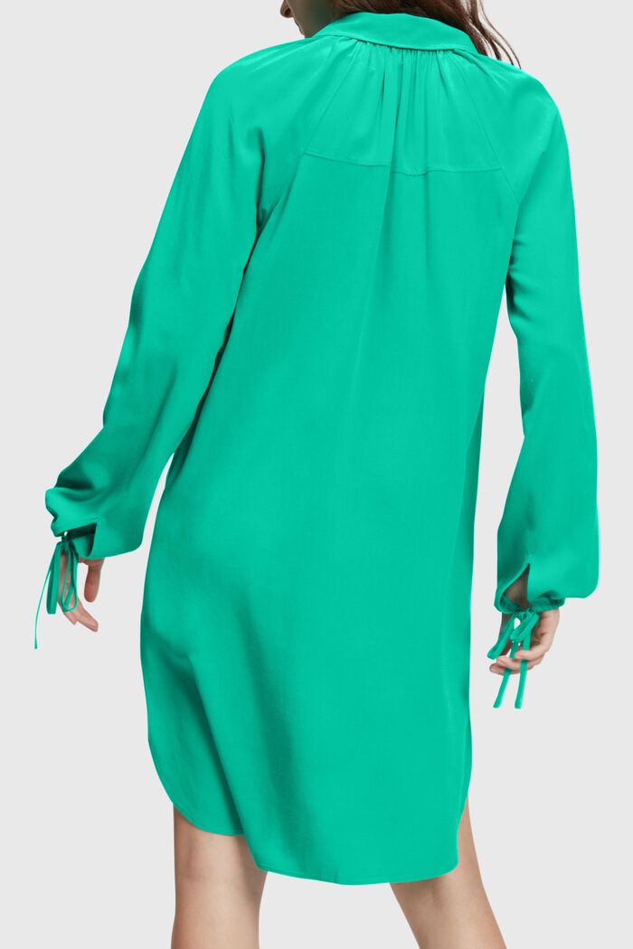 RAYON SILK Tie Neck-Kleid, GREEN, detail image number 2