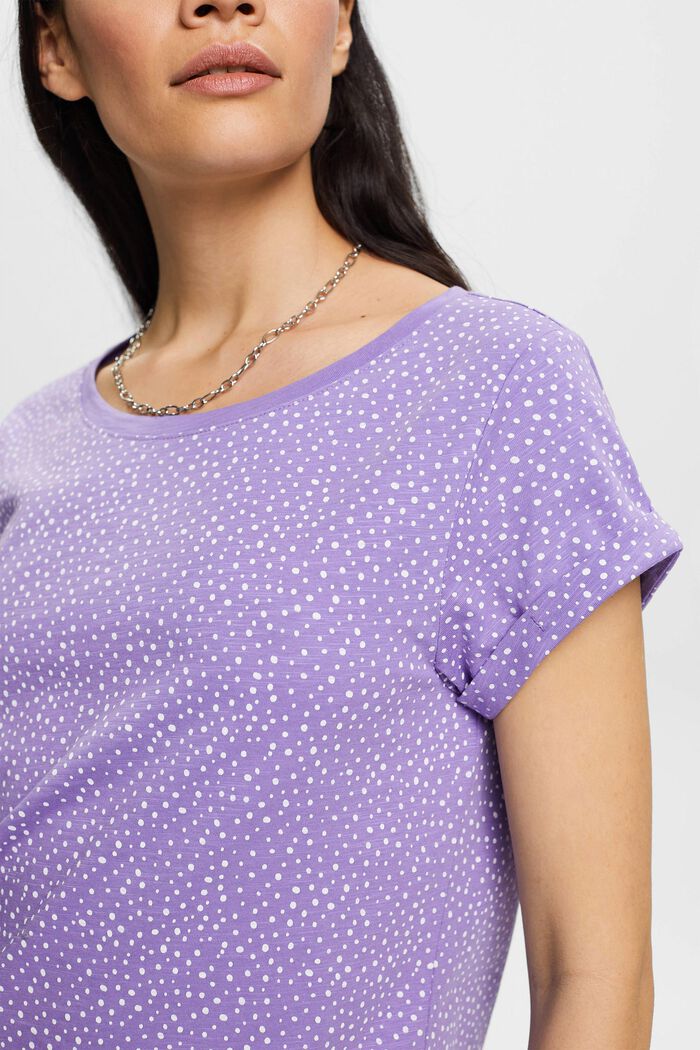 T-Shirt mit Allover-Muster, PURPLE, detail image number 2