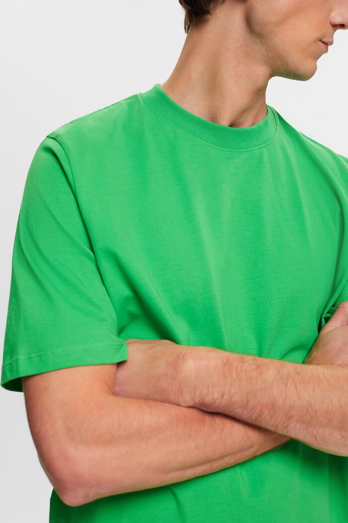 Baumwoll-T-Shirt mit Rundhalsausschnitt, GREEN, detail image number 2
