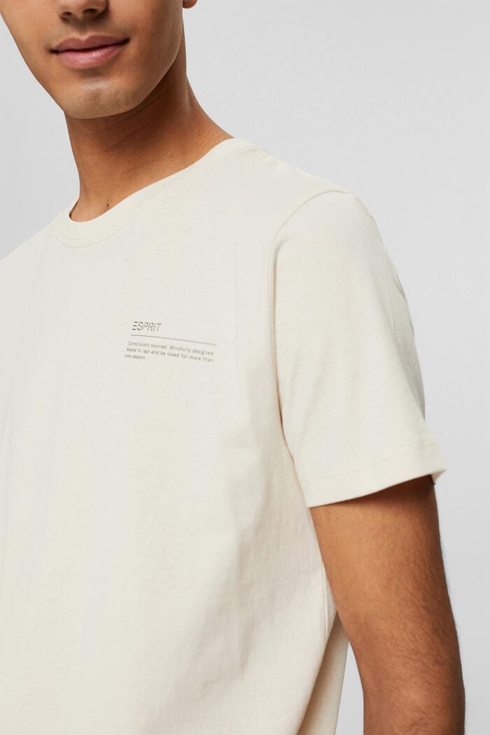 Jersey-T-Shirt mit Print, 100% Bio-Baumwolle, CREAM BEIGE, detail image number 1