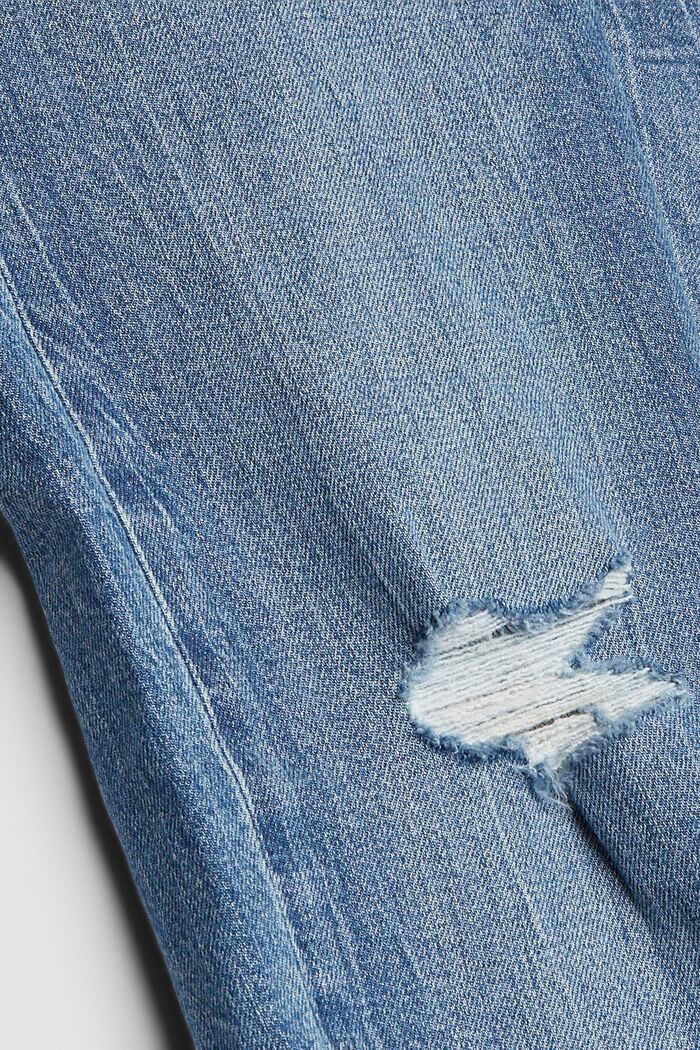 Destroyed Jeans aus Bio-Baumwolle, BLUE MEDIUM WASHED, detail image number 4