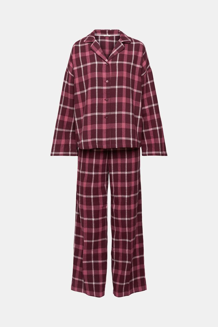 Pyjama-Set aus kariertem Flanell, BORDEAUX RED, detail image number 5