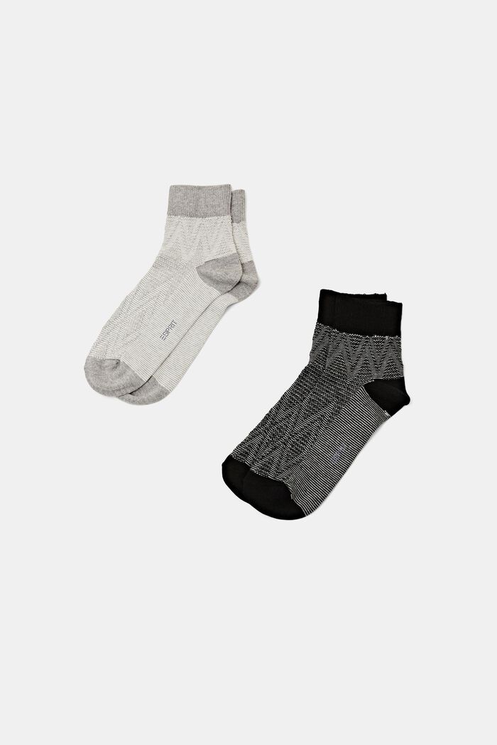 2er-Set strukturierte Socken, BLACK, detail image number 0