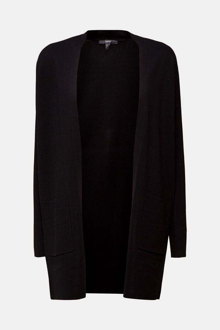 Strick-Cardigan aus 100% Baumwolle, BLACK, detail image number 0
