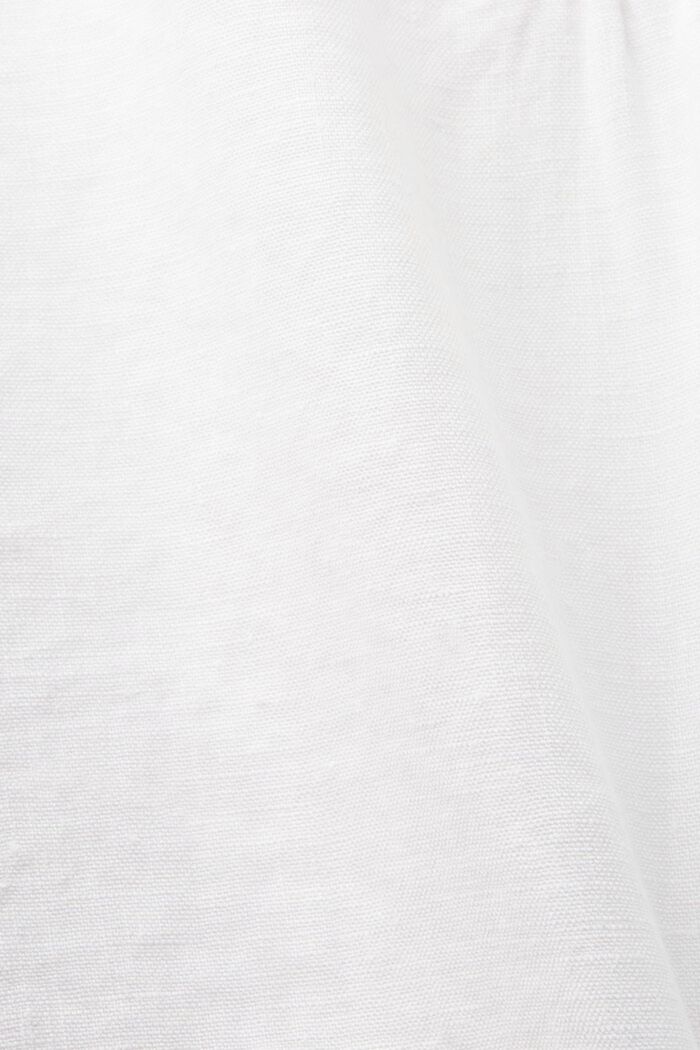 Ärmellose Babydoll-Bluse aus Leinen, WHITE, detail image number 5