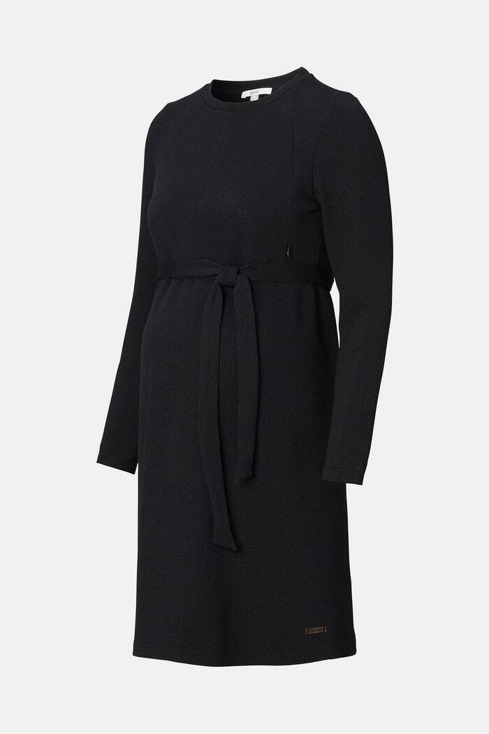 Recycelt: Jerseykleid mit Stillfunktion, BLACK, overview