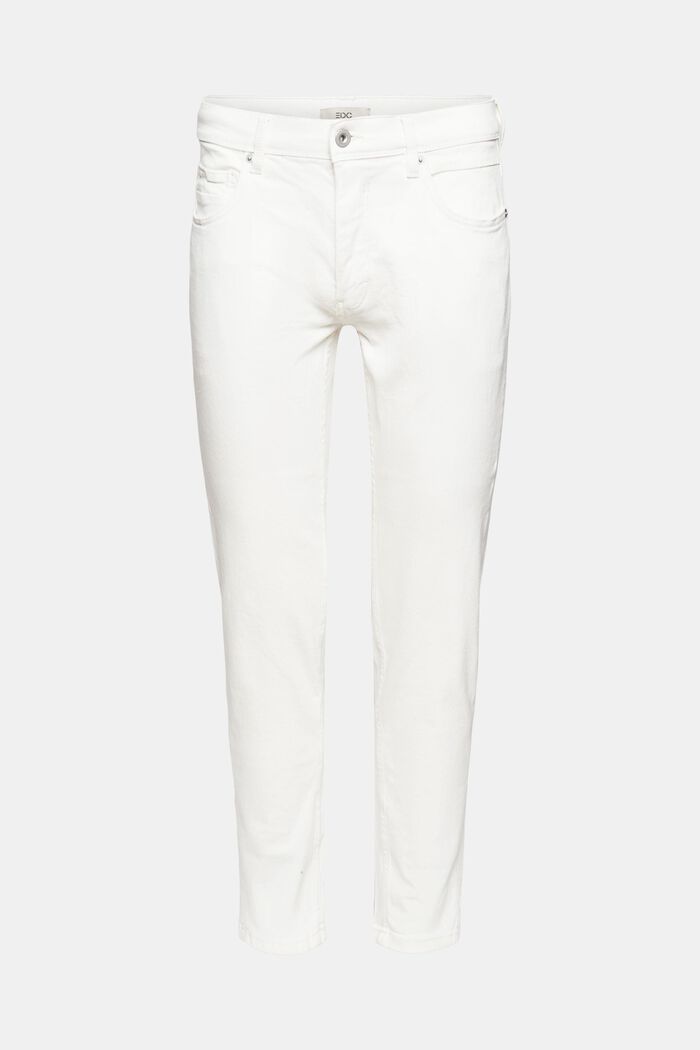 Stretch-Jeans mit schmaler Passform, WHITE, overview