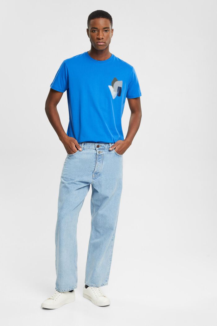 T-Shirt mit Print auf Brusthöhe, BLUE, detail image number 4