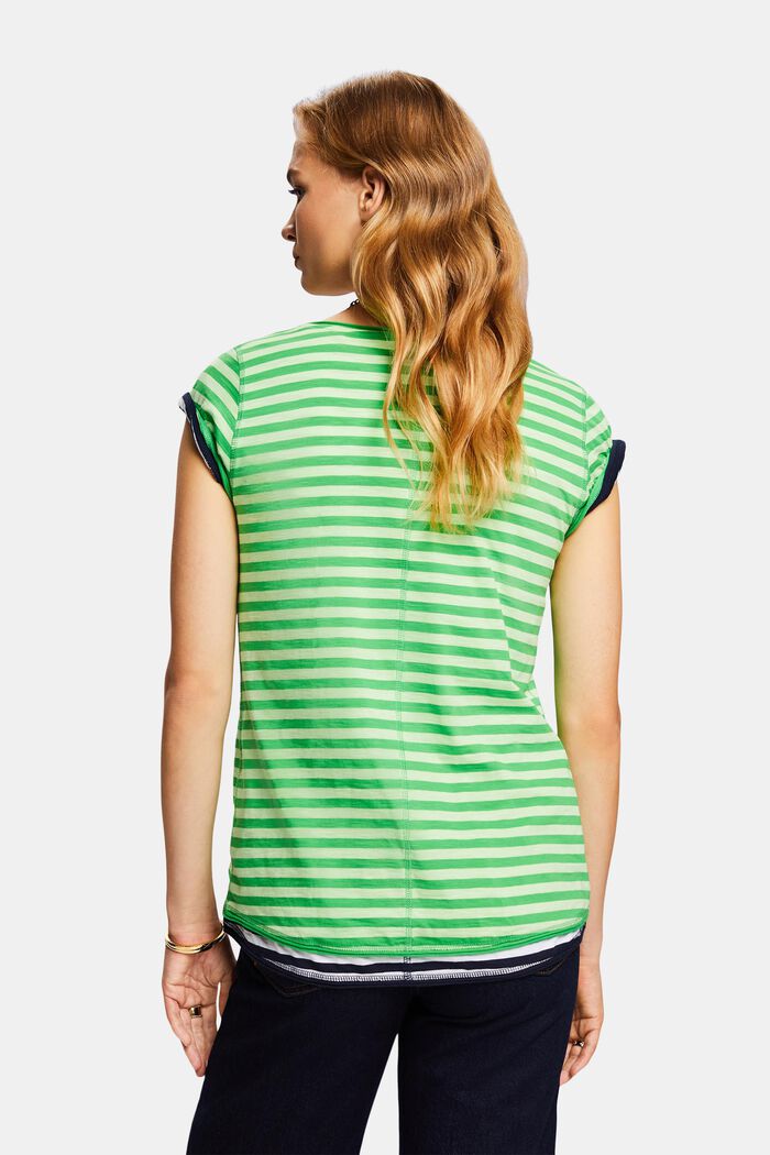 Streifen-T-Shirt mit Rollkanten, GREEN, detail image number 3
