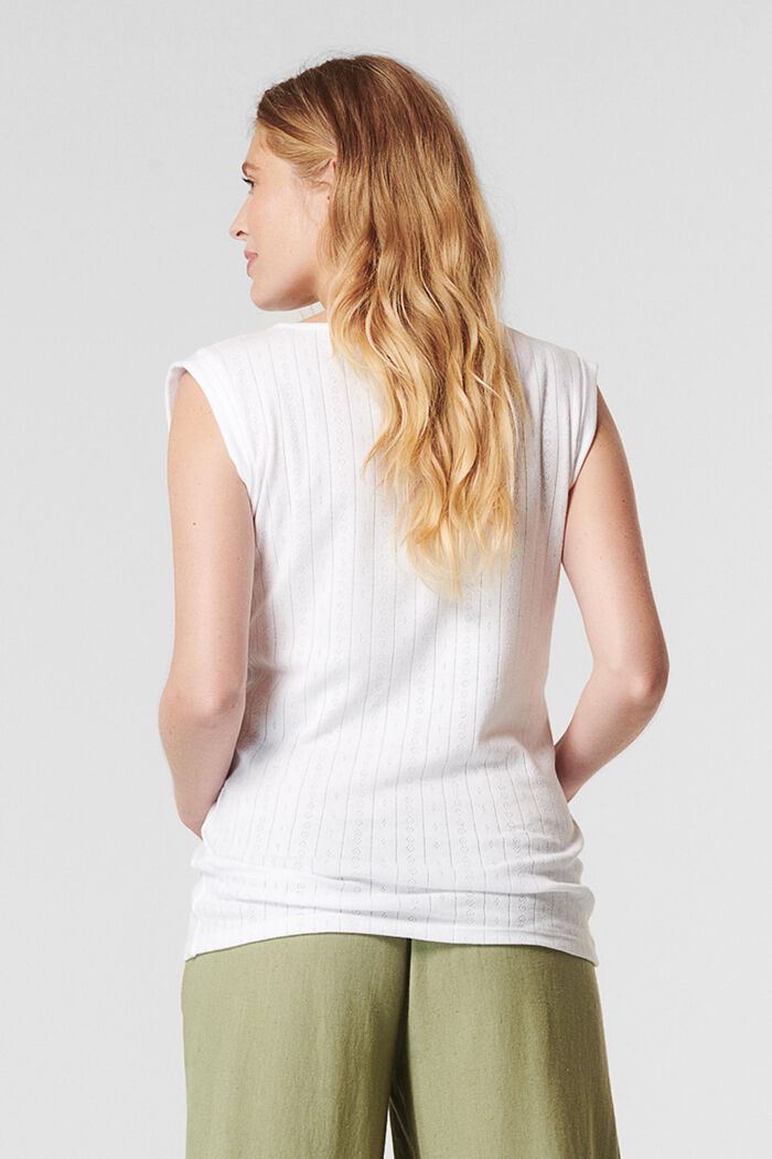 T-Shirt mit feinem Lochmuster, Organic Cotton, BRIGHT WHITE, detail image number 2