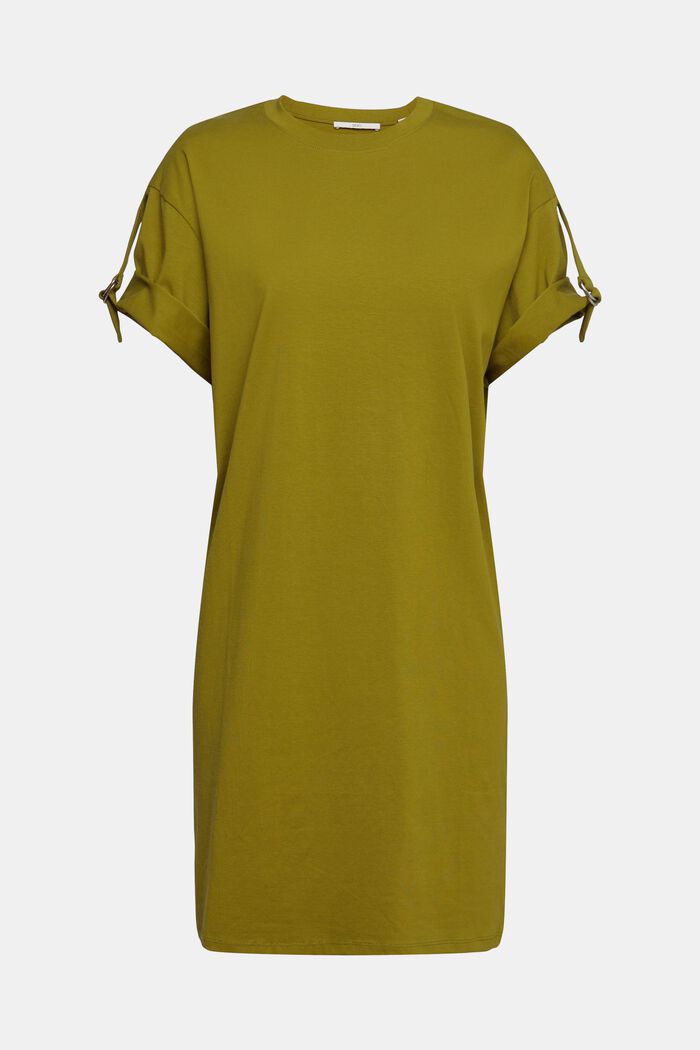 T-Shirt-Kleid mit Schnallen, OLIVE, overview