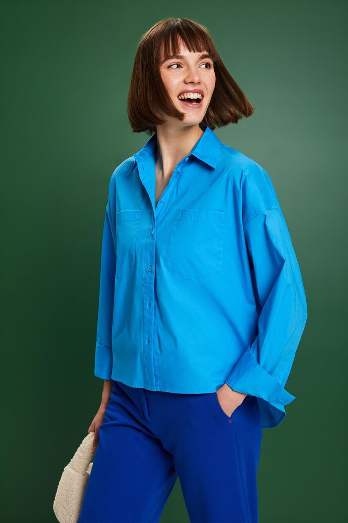 Hemd aus Baumwollpopeline, BLUE, detail image number 3