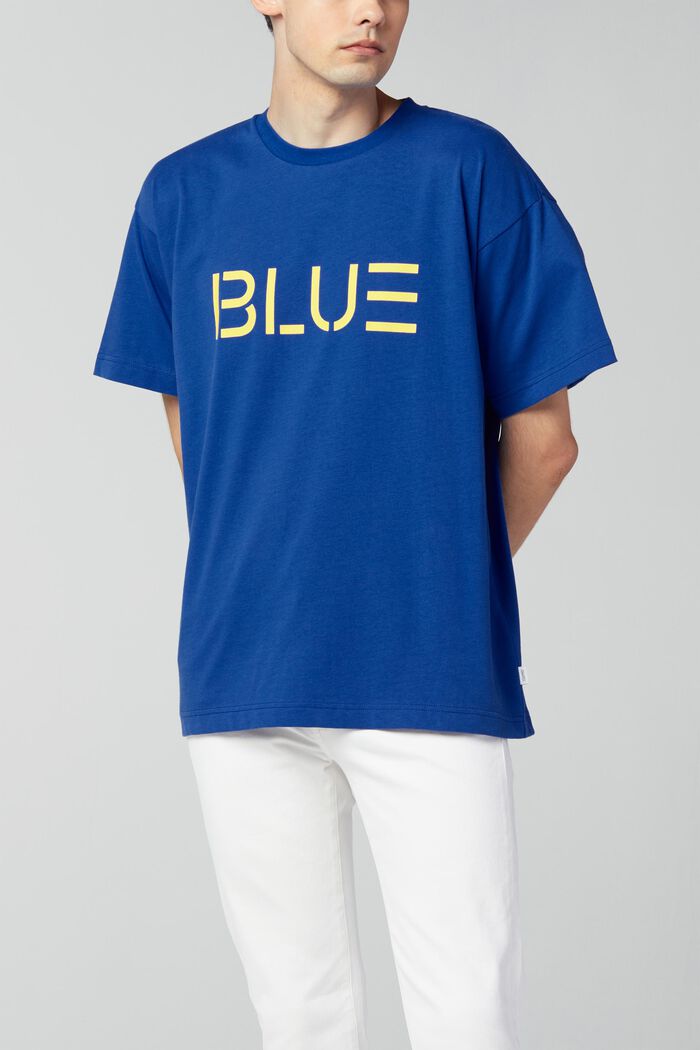 Unisex T-Shirt mit Print, BLUE, overview